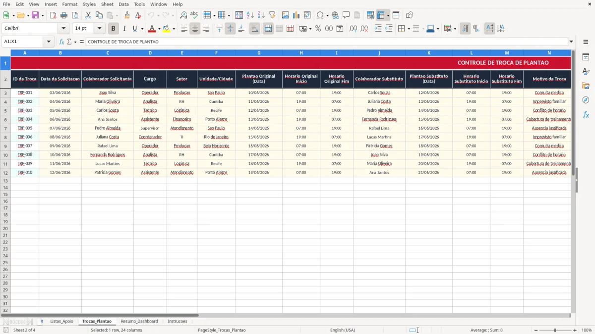 Captura 2: aba Trocas_Plantao - Planilha Excel controle de troca de plantao excel