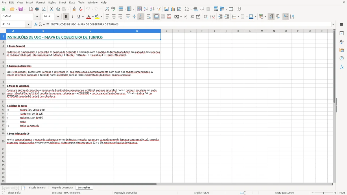 Captura 3: aba Instruções - Planilha Excel mapa de cobertura de turnos excel